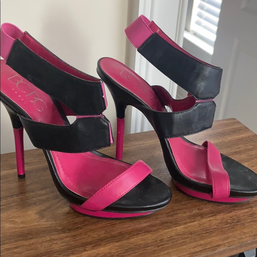 Sexy black and fuchsia heels